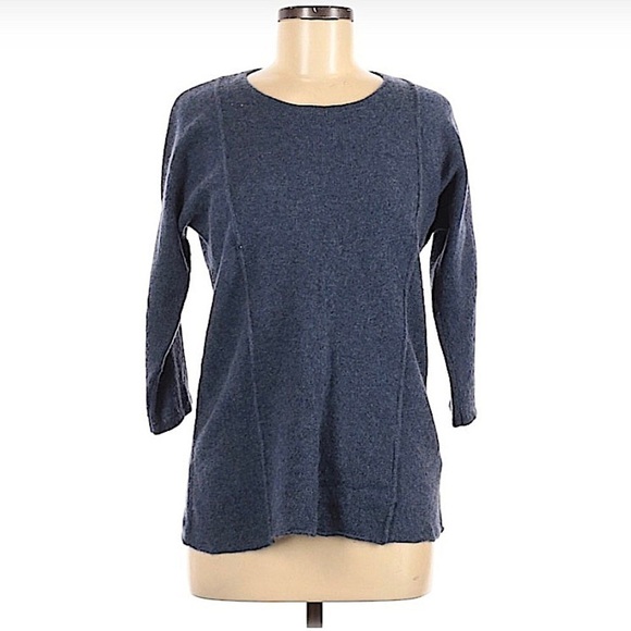 𝅺cynthia Rowley Blue 2-Ply Cashmere Sweater Size Medium - Picture 1 of 5